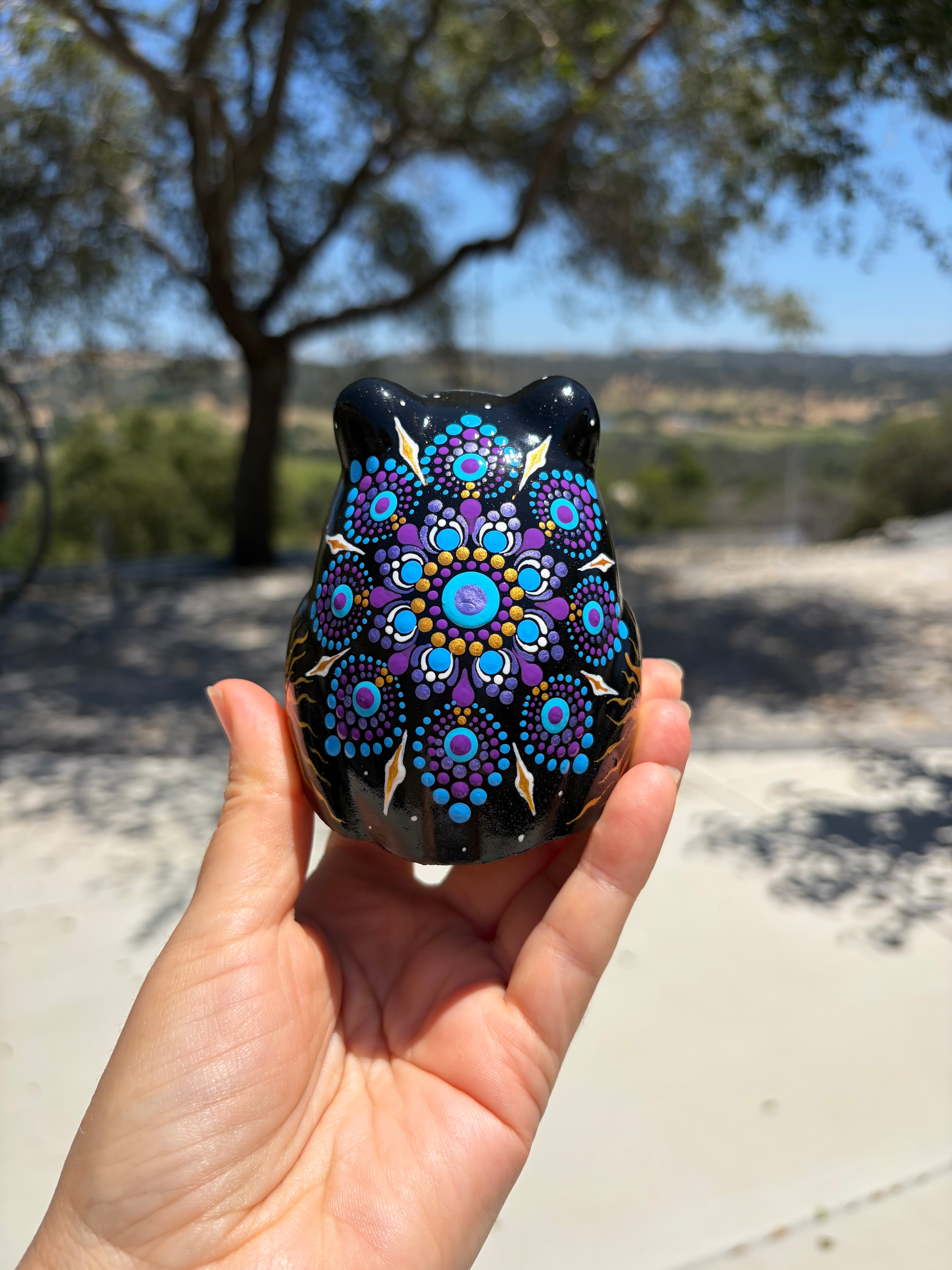 Hand Painted Starry Frog