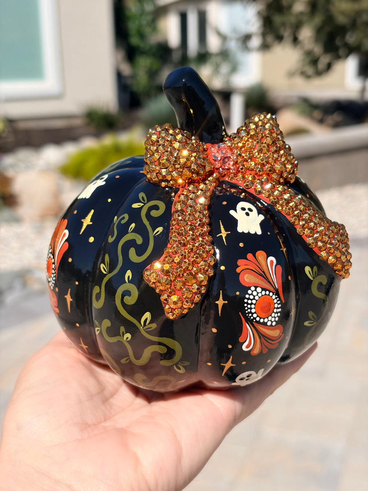 Pumpkin. Bedazzled with ghosts