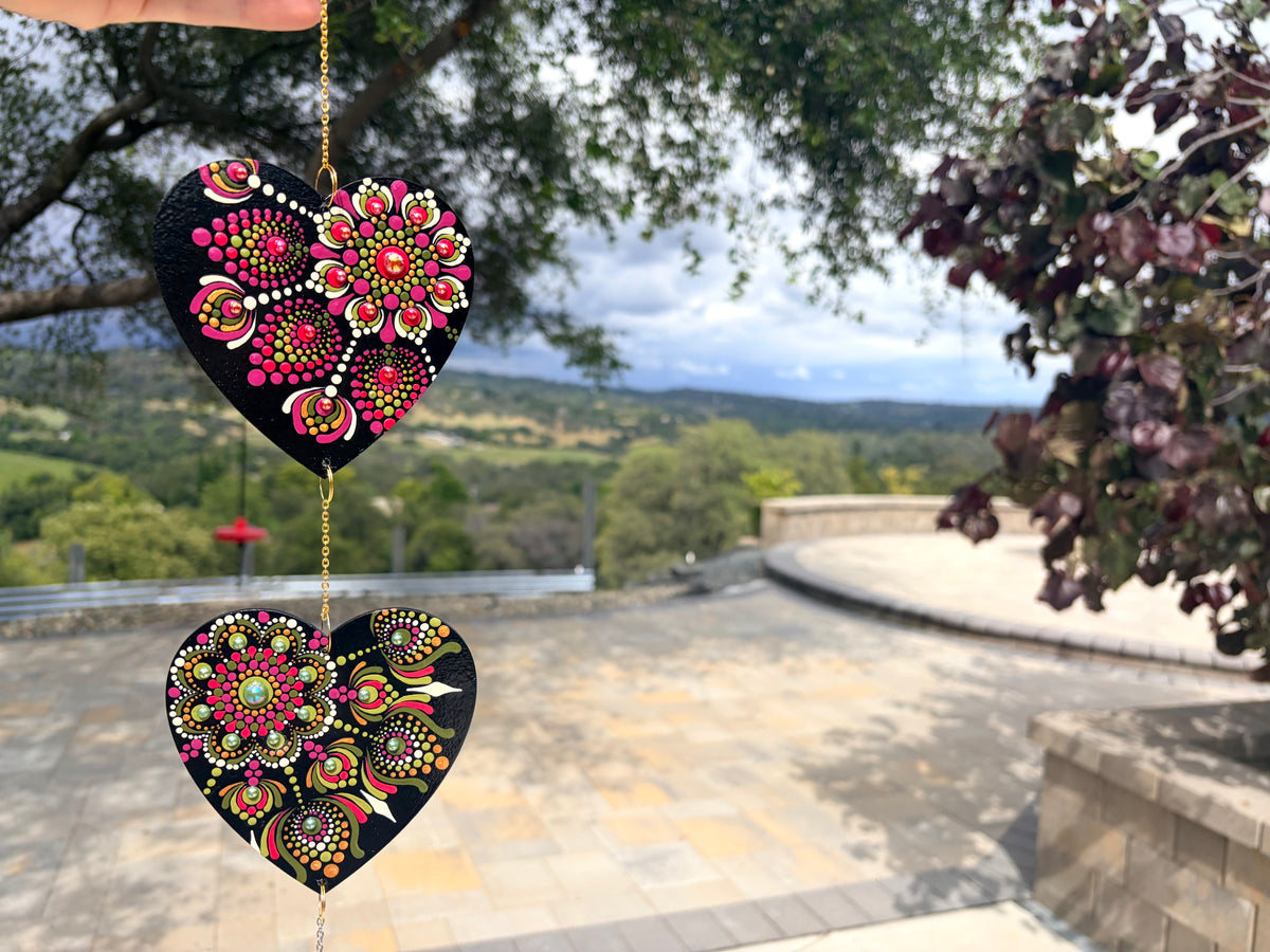 Two heart suncatcher/dreamcatcher