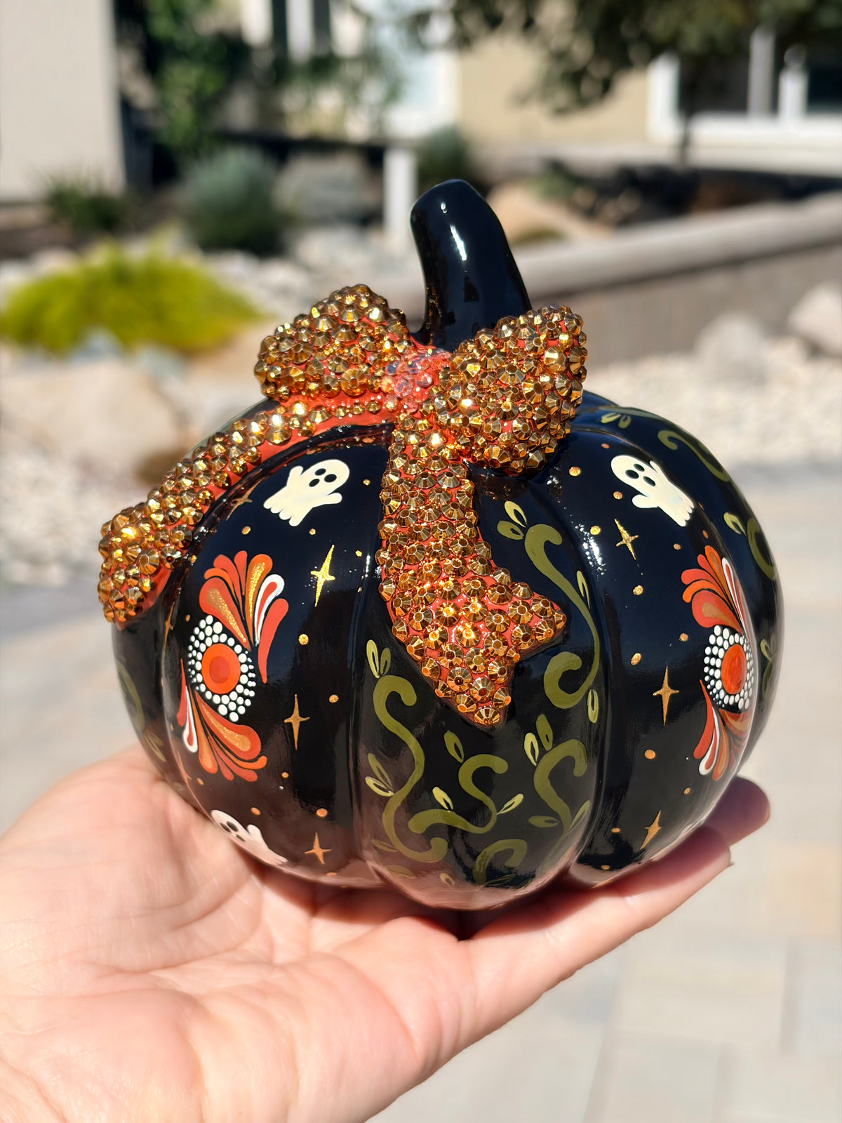 Pumpkin. Bedazzled with ghosts