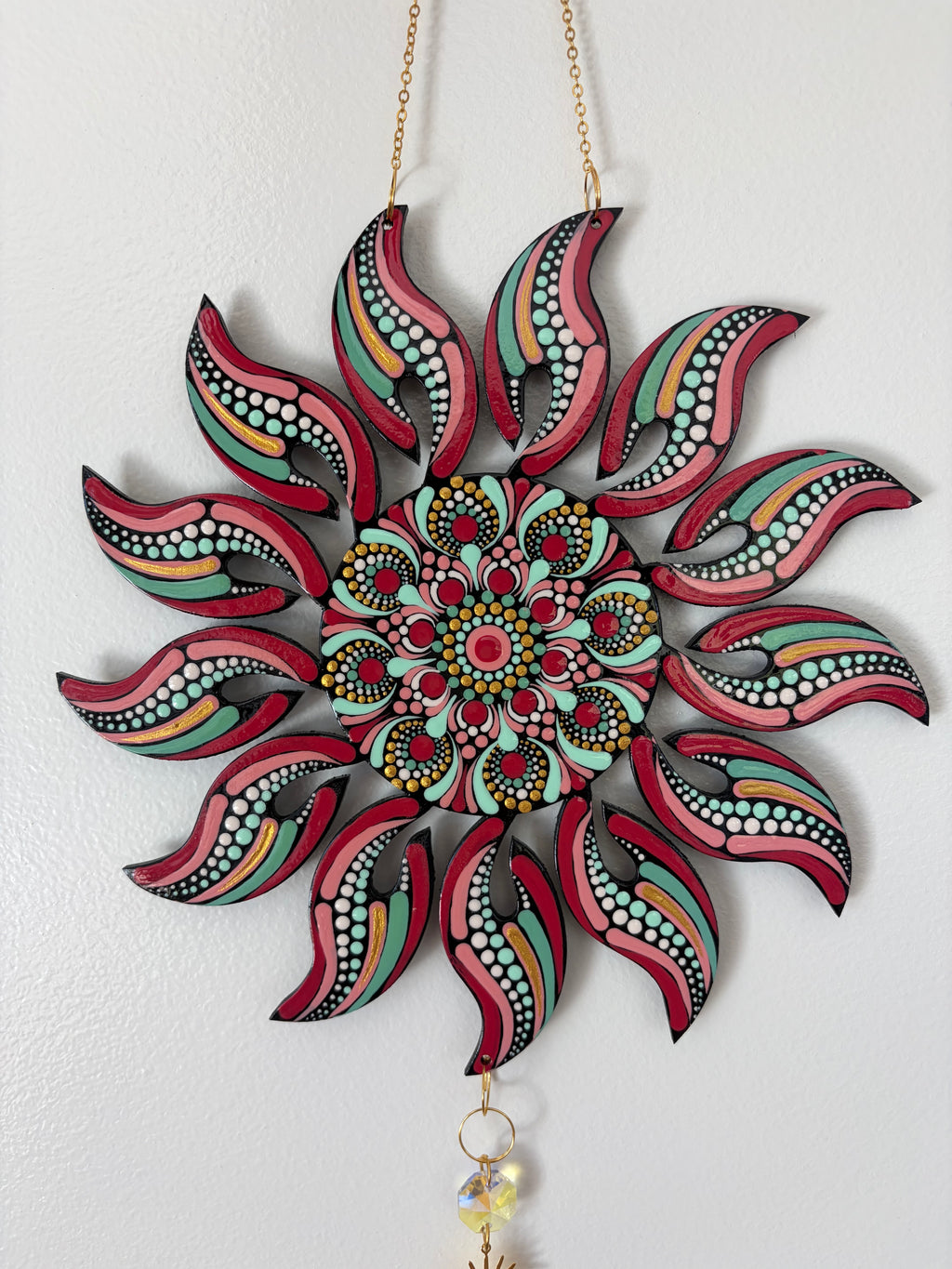 Sun Suncatcher/Dreamcatcher hand painted