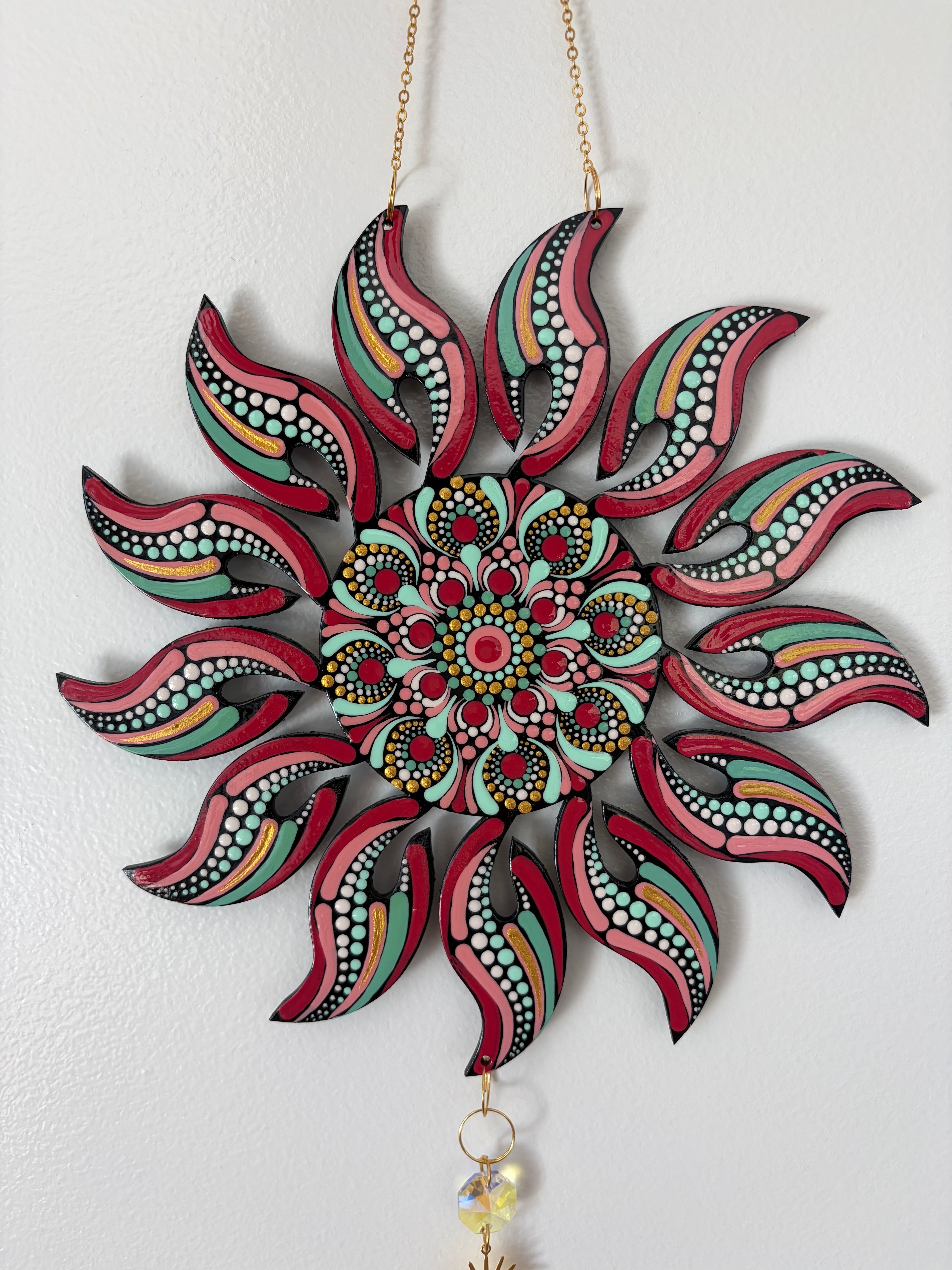 Sun Suncatcher/Dreamcatcher hand painted