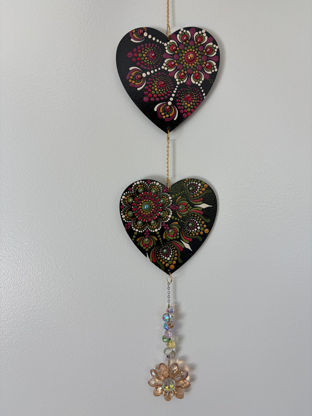 Two heart suncatcher/dreamcatcher