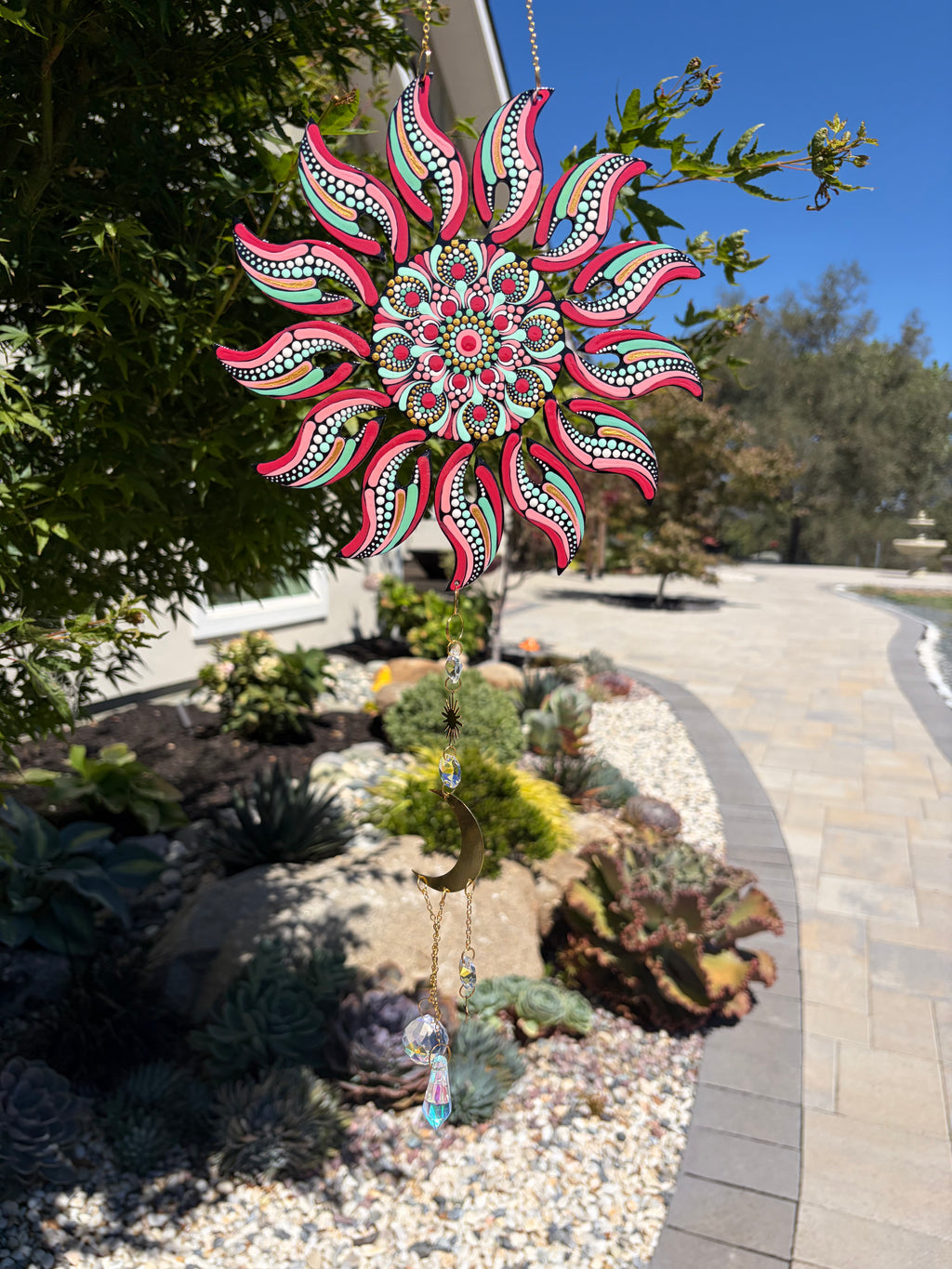 Sun Suncatcher/Dreamcatcher hand painted