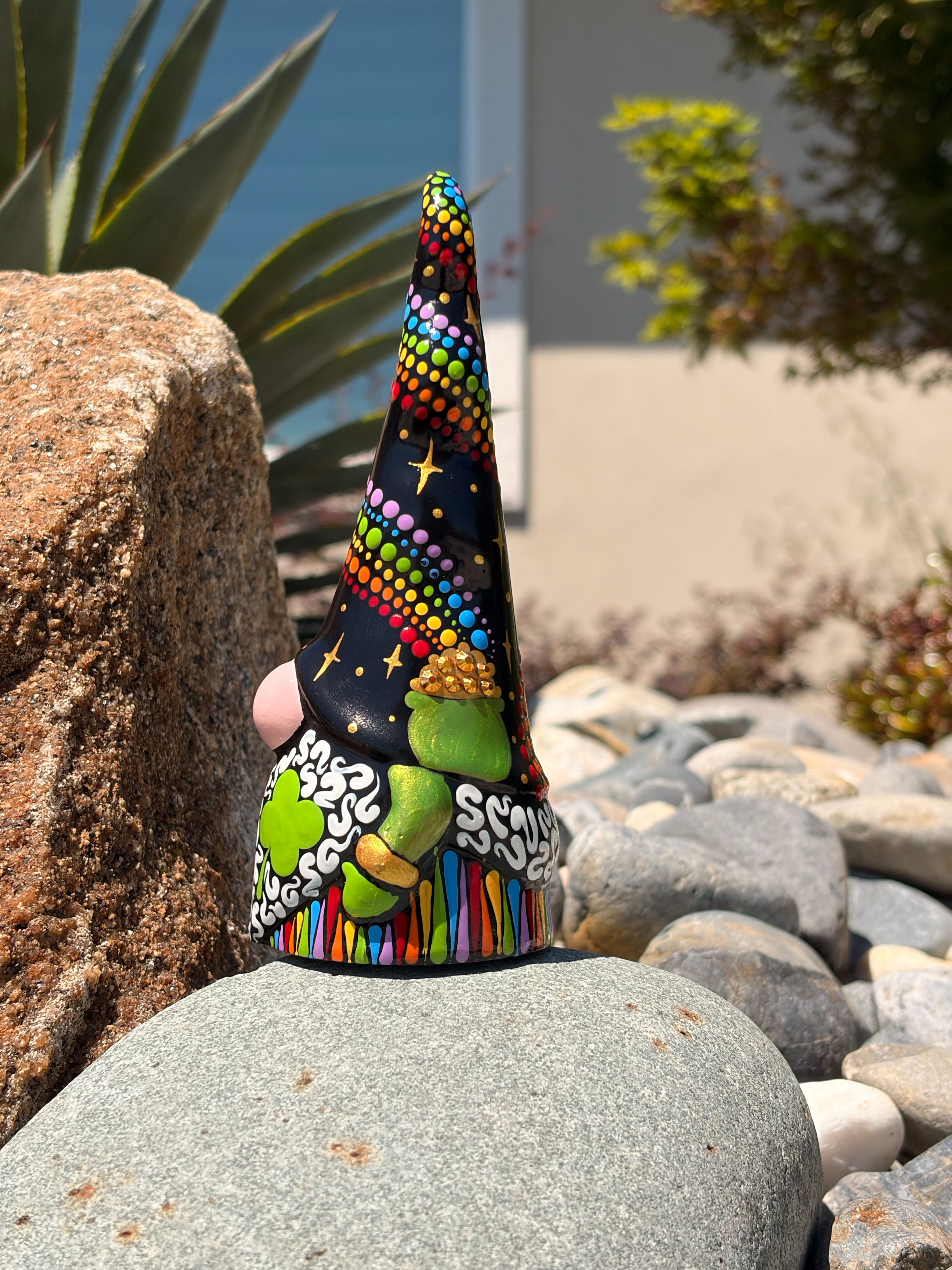 Hand Painted St. Patricks Gnome