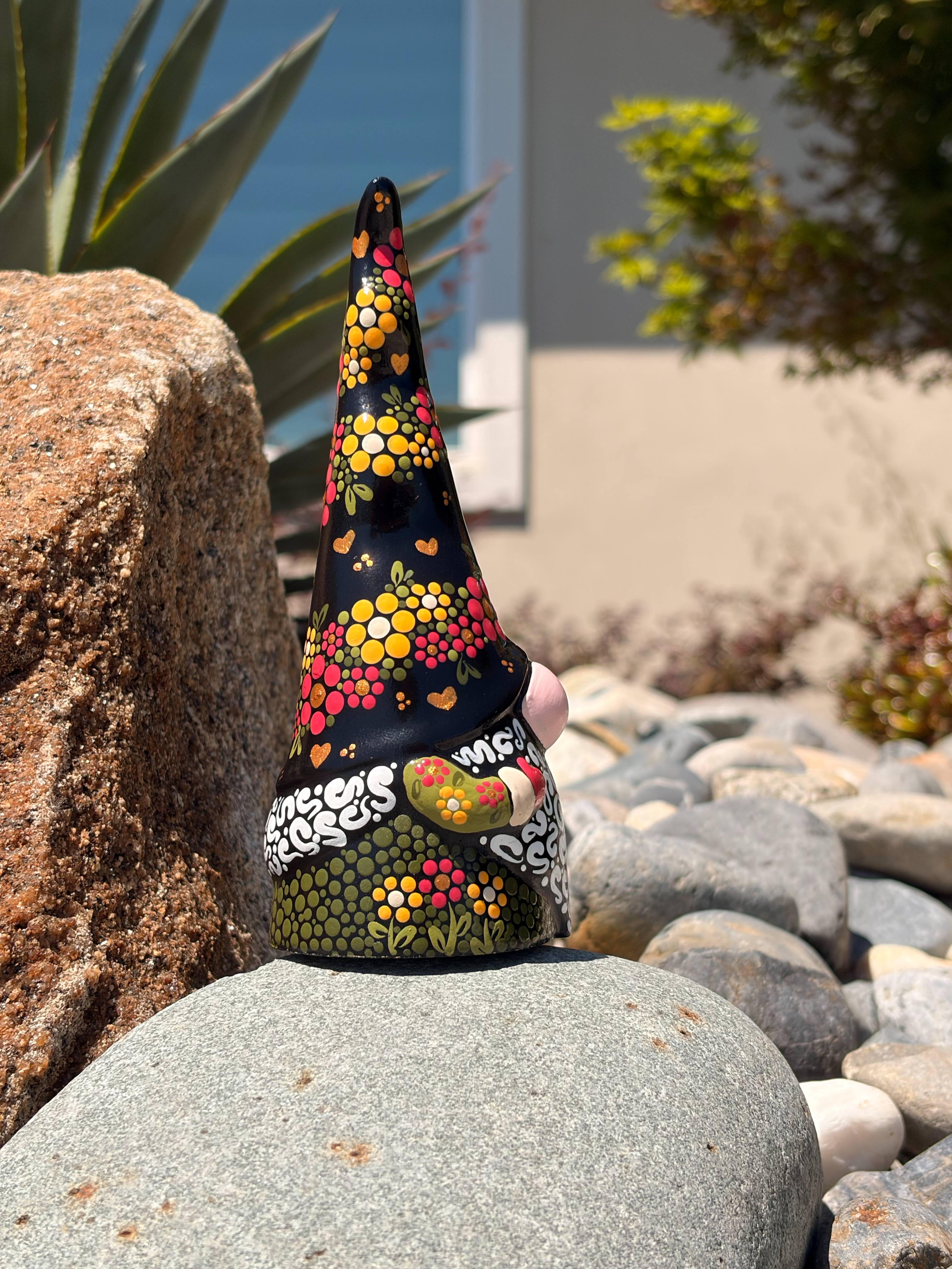 Hand Painted Spring Flower Gnome