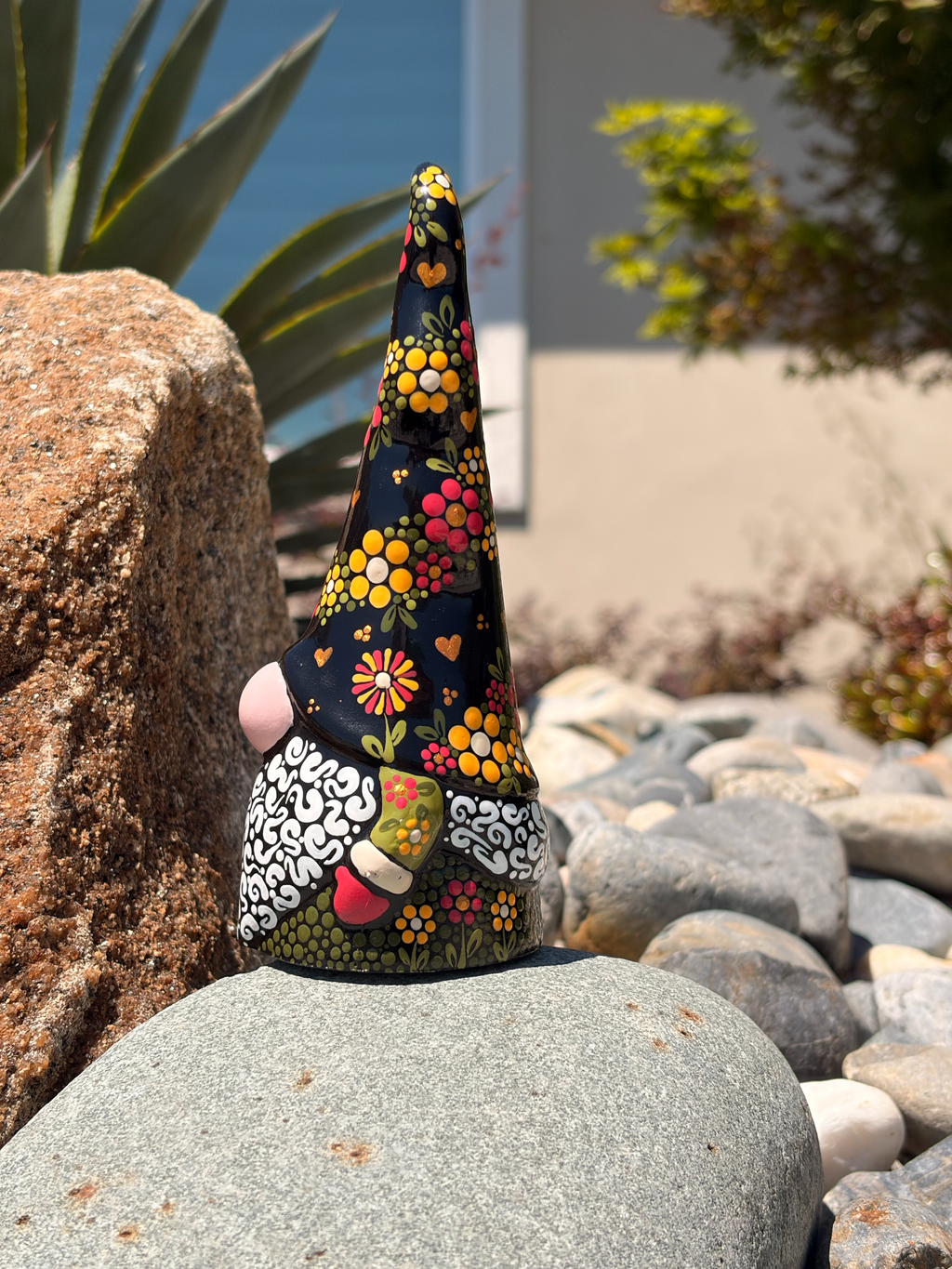 Hand Painted Spring Flower Gnome