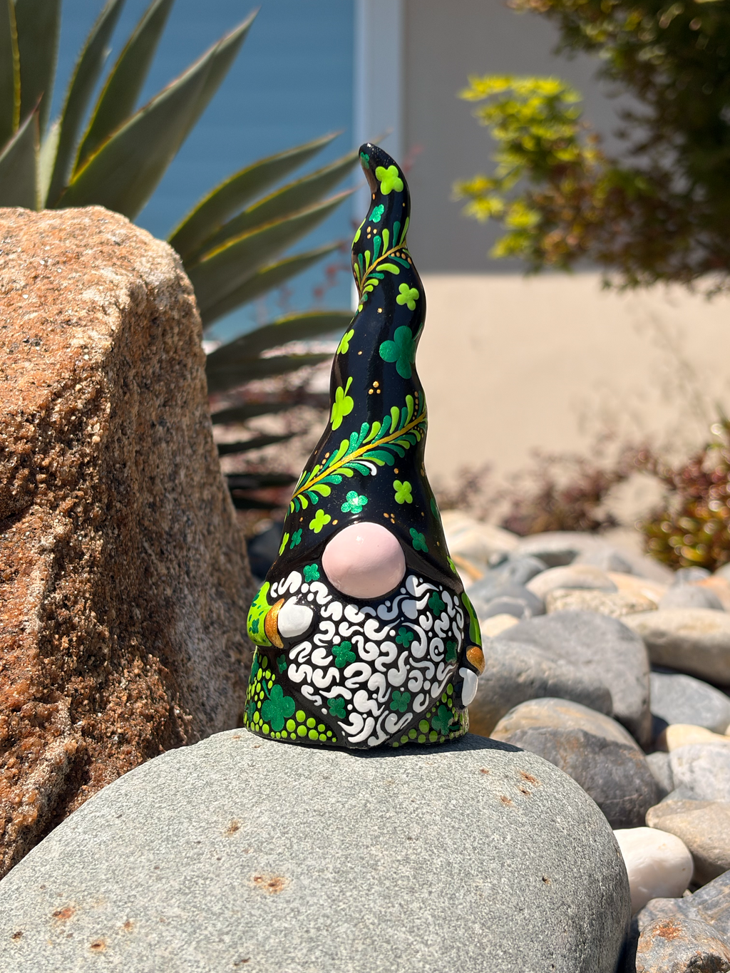 Hand Painted St. Patricks Gnome