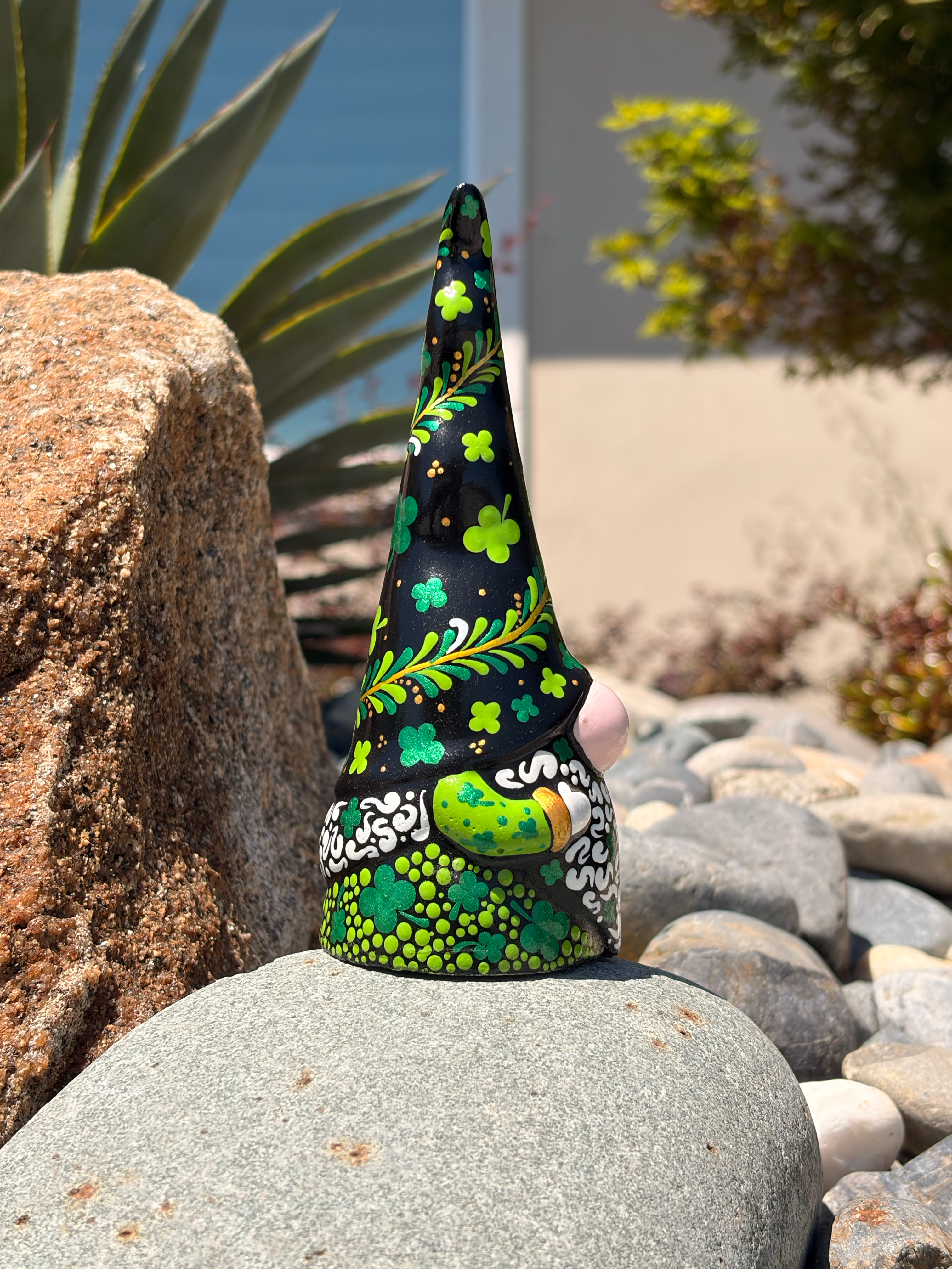 Hand Painted St. Patricks Gnome