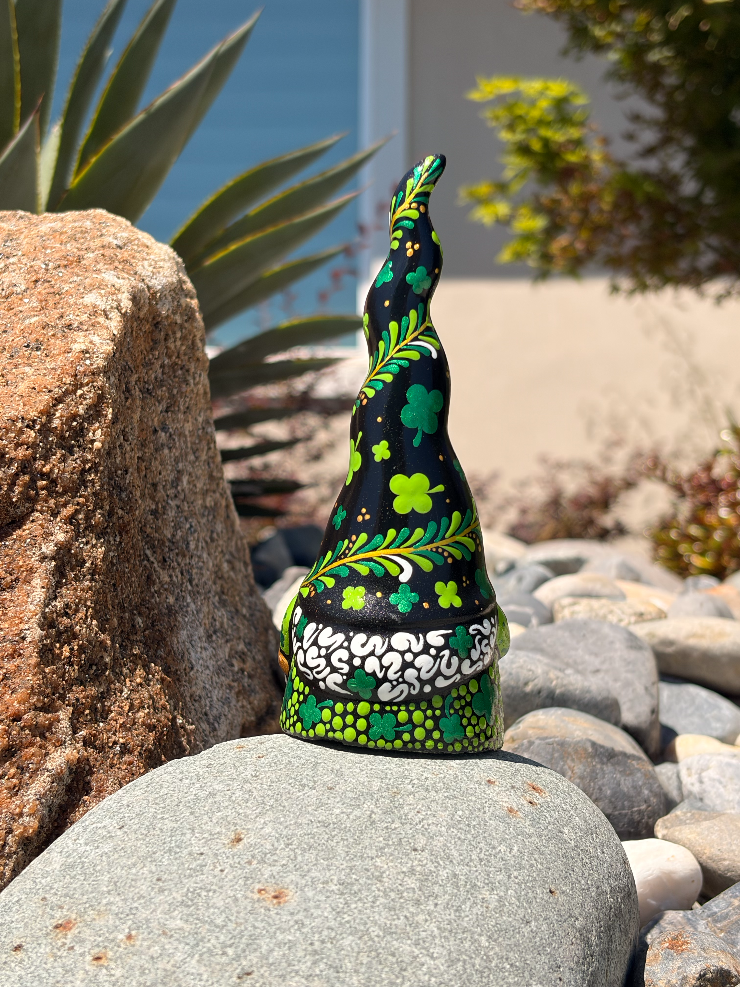 Hand Painted St. Patricks Gnome