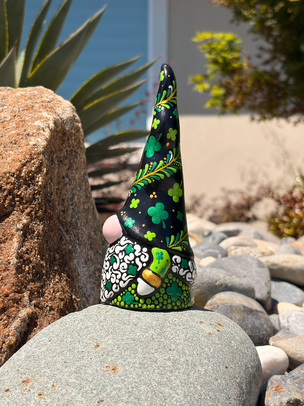 Hand Painted St. Patricks Gnome