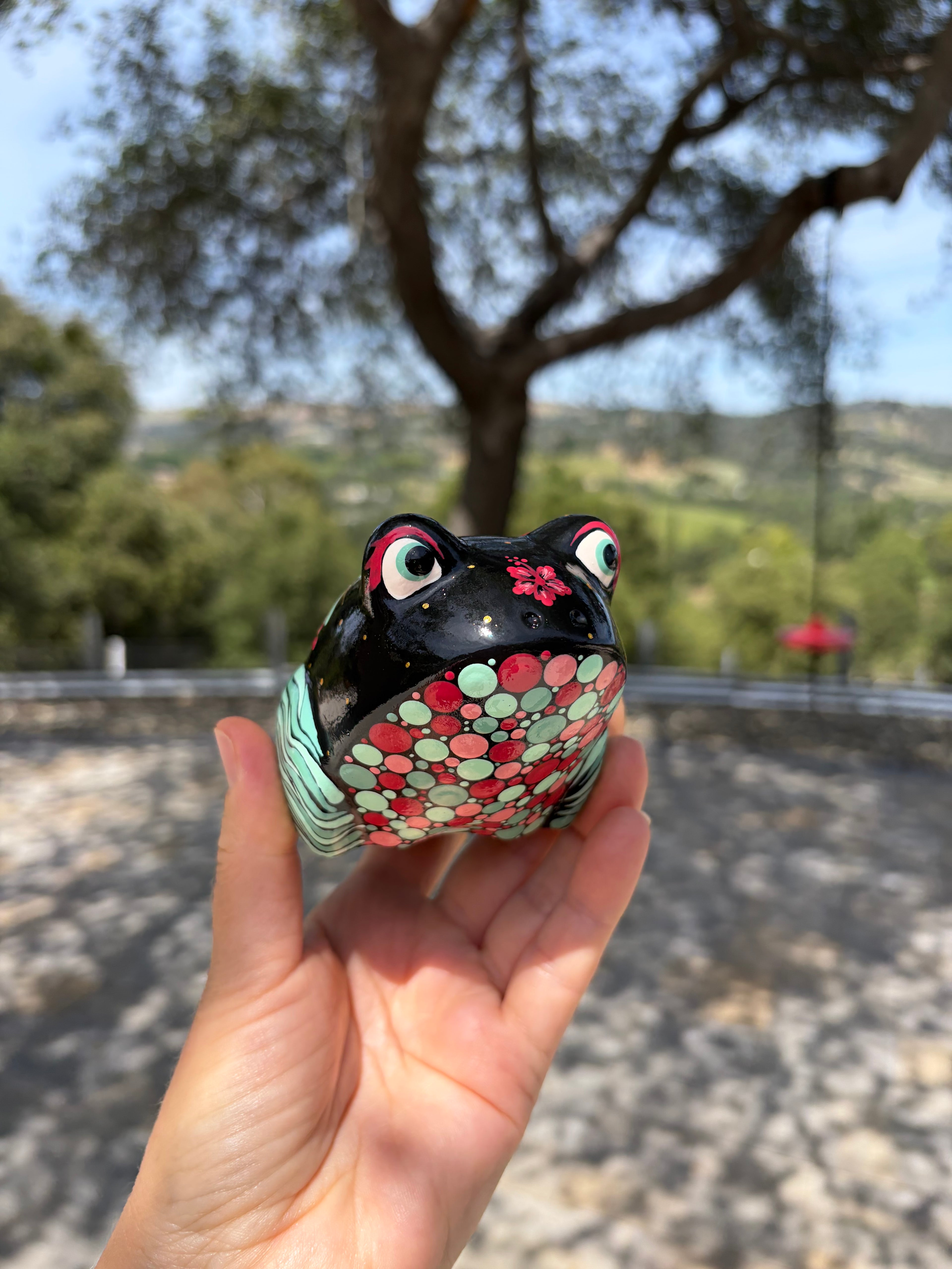 Hand Painted Tropical/Beach Frog