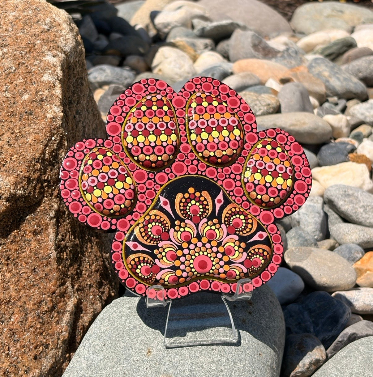 Hand Painted Mandala PawPrint