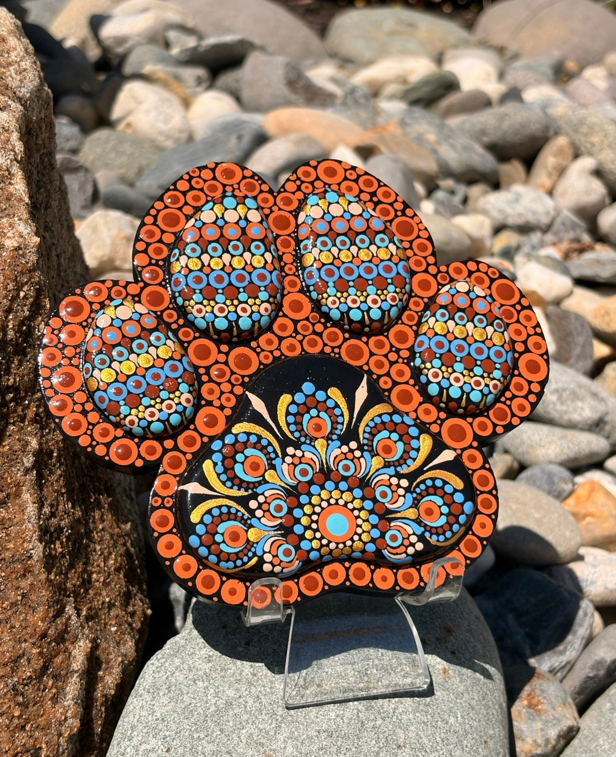 Hand Painted Mandala PawPrint