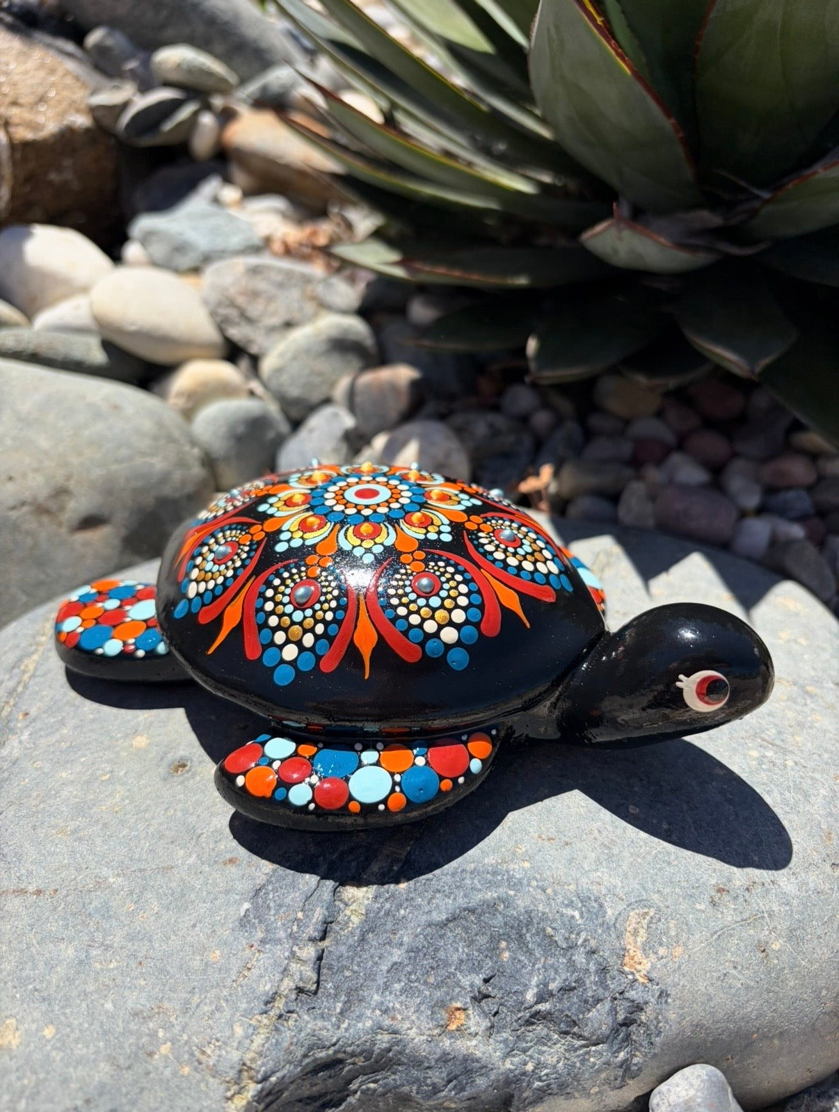 Hand Painted Mandala On a Turtle