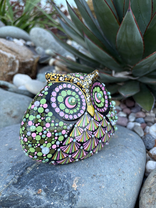Hand Painted Beautiful Mandala Owl