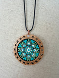 Hand Painted Mandala Necklace