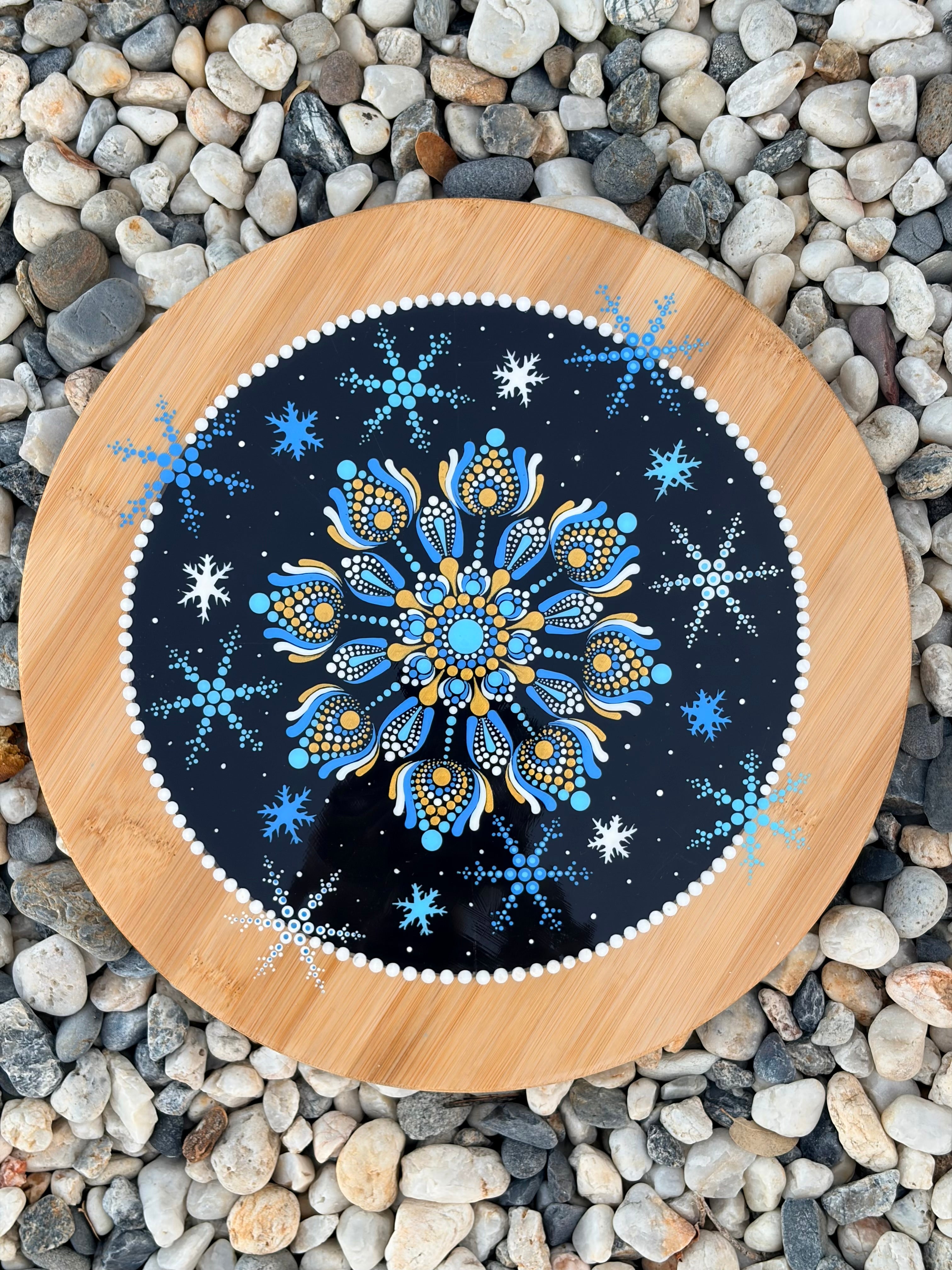 Hand Painted Christmas Winter Charcuterie Board