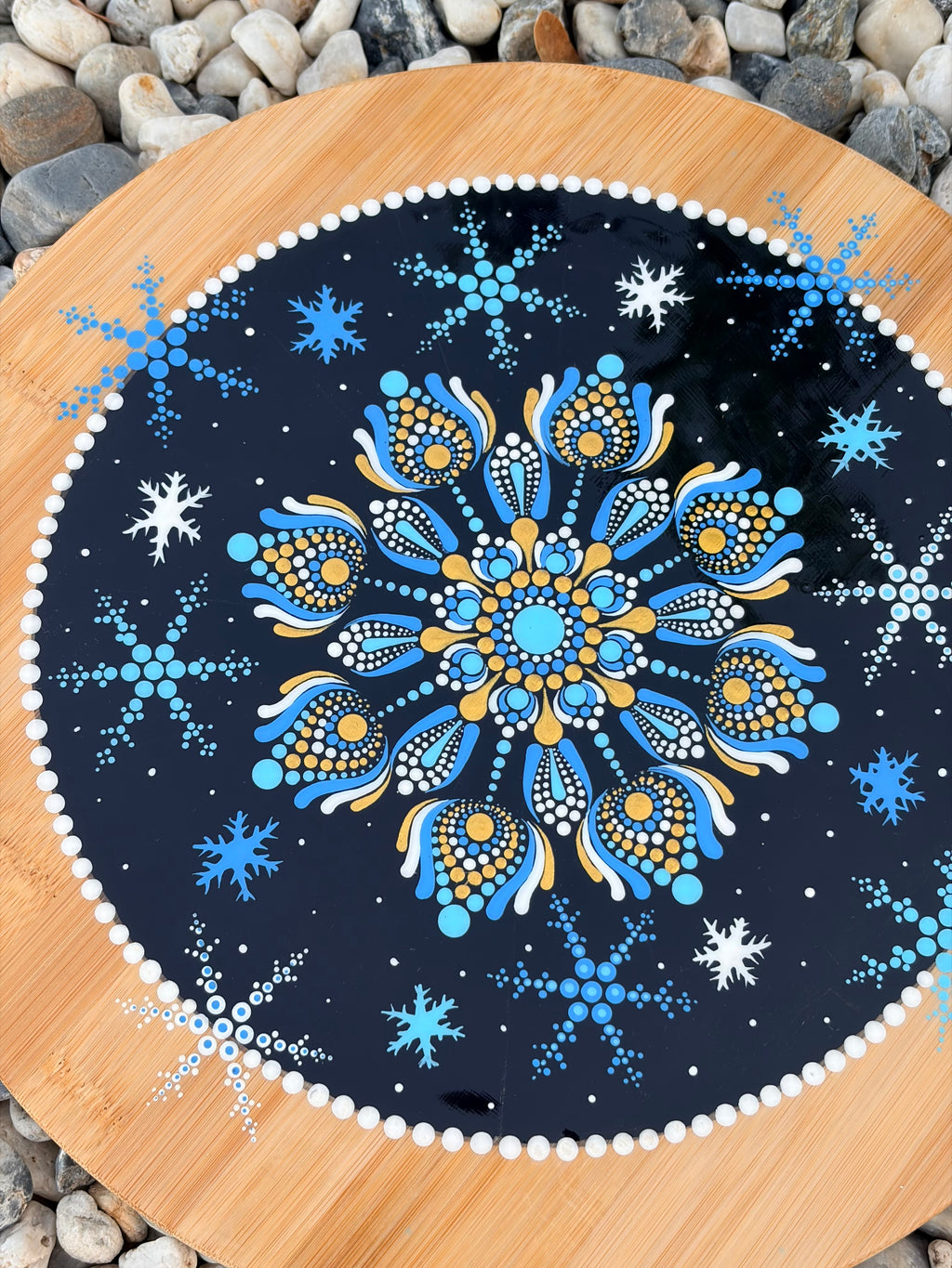 Hand Painted Christmas Winter Charcuterie Board
