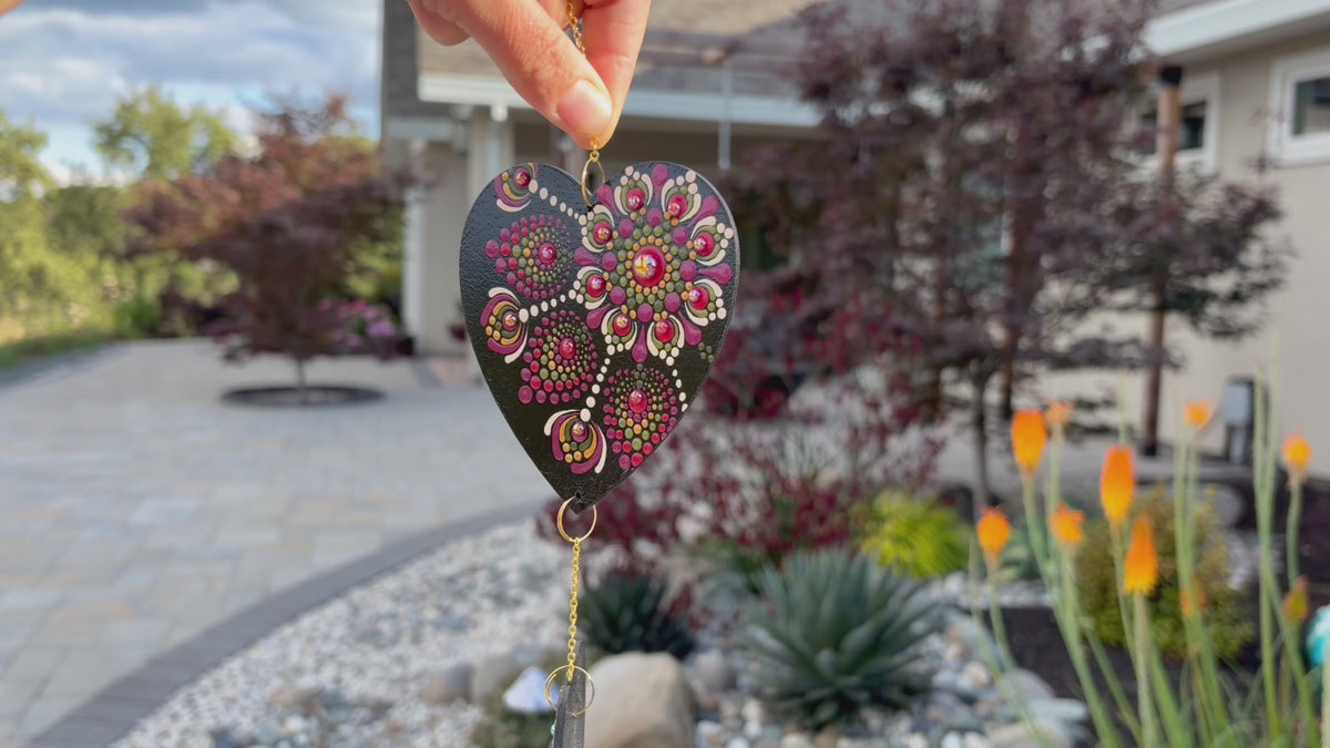 Two heart suncatcher/dreamcatcher
