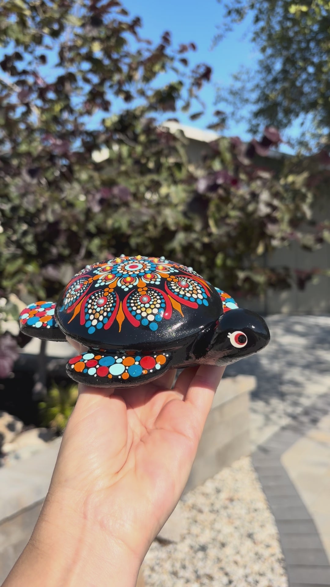 Hand Painted Mandala On a Turtle